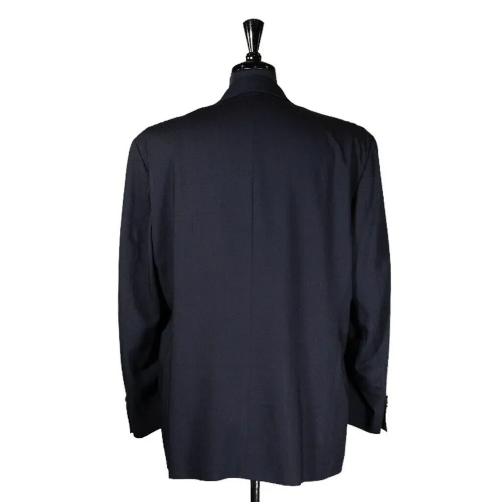 Ralph Lauren Mens Blazer Blue Wool 3 Button Lined Suit Jacket Sport Coat 44R